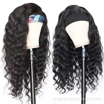 YS Wholesale Headband Wig DeepWave Human Hair Wigs, Headband Wigs Brazilian Hair for Women